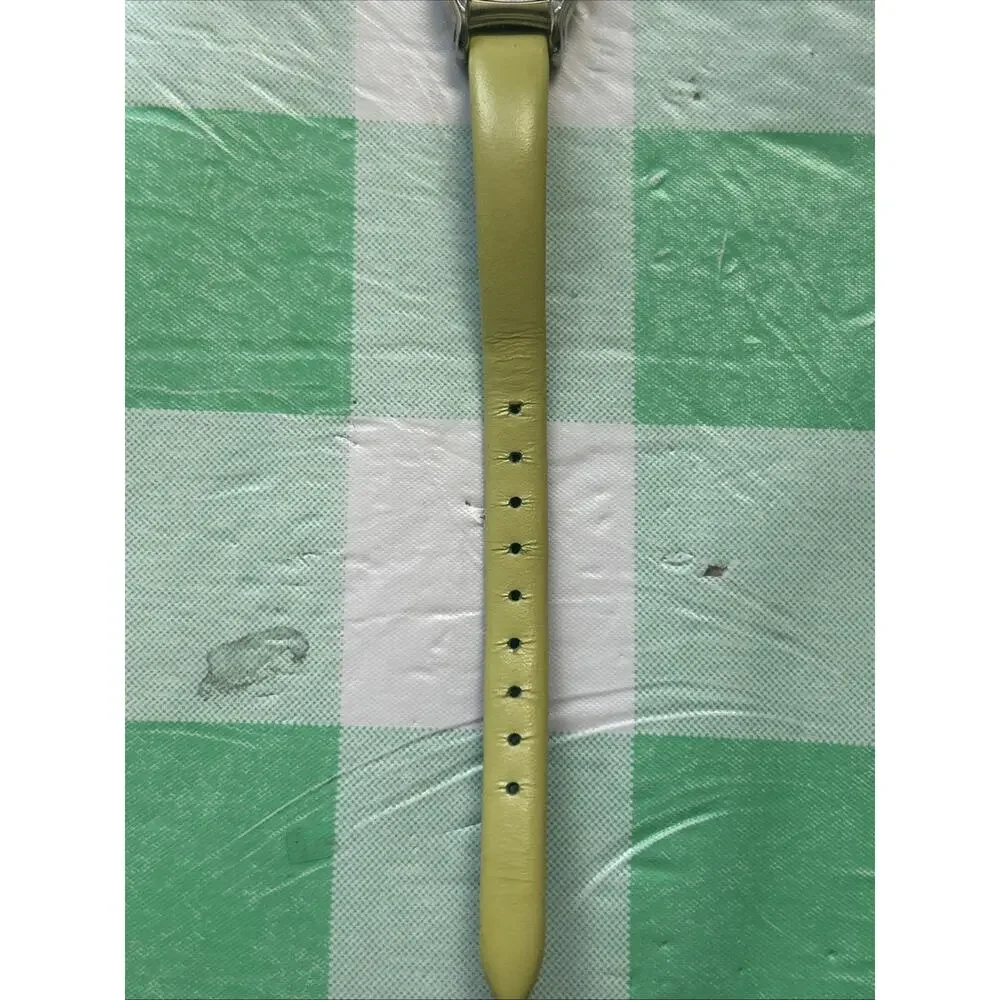 Silver Tone Greenish Yellow Band Women’s Quartz Watch